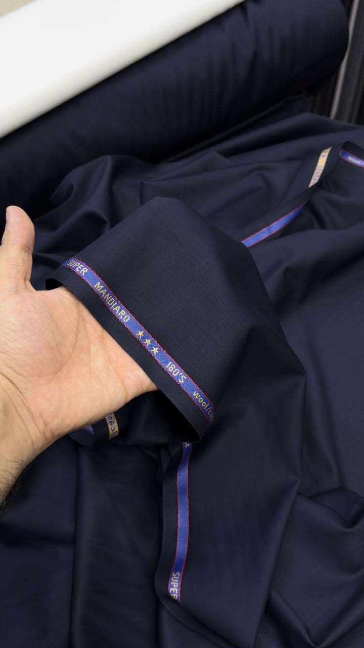Super Mandiaro 180's WoolCashmere Unstitched Suiting — 4 Metres