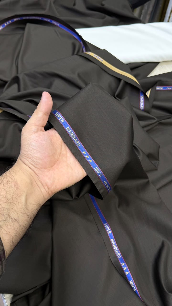 Super Mandiaro 180's WoolCashmere Unstitched Suiting — 4 Metres