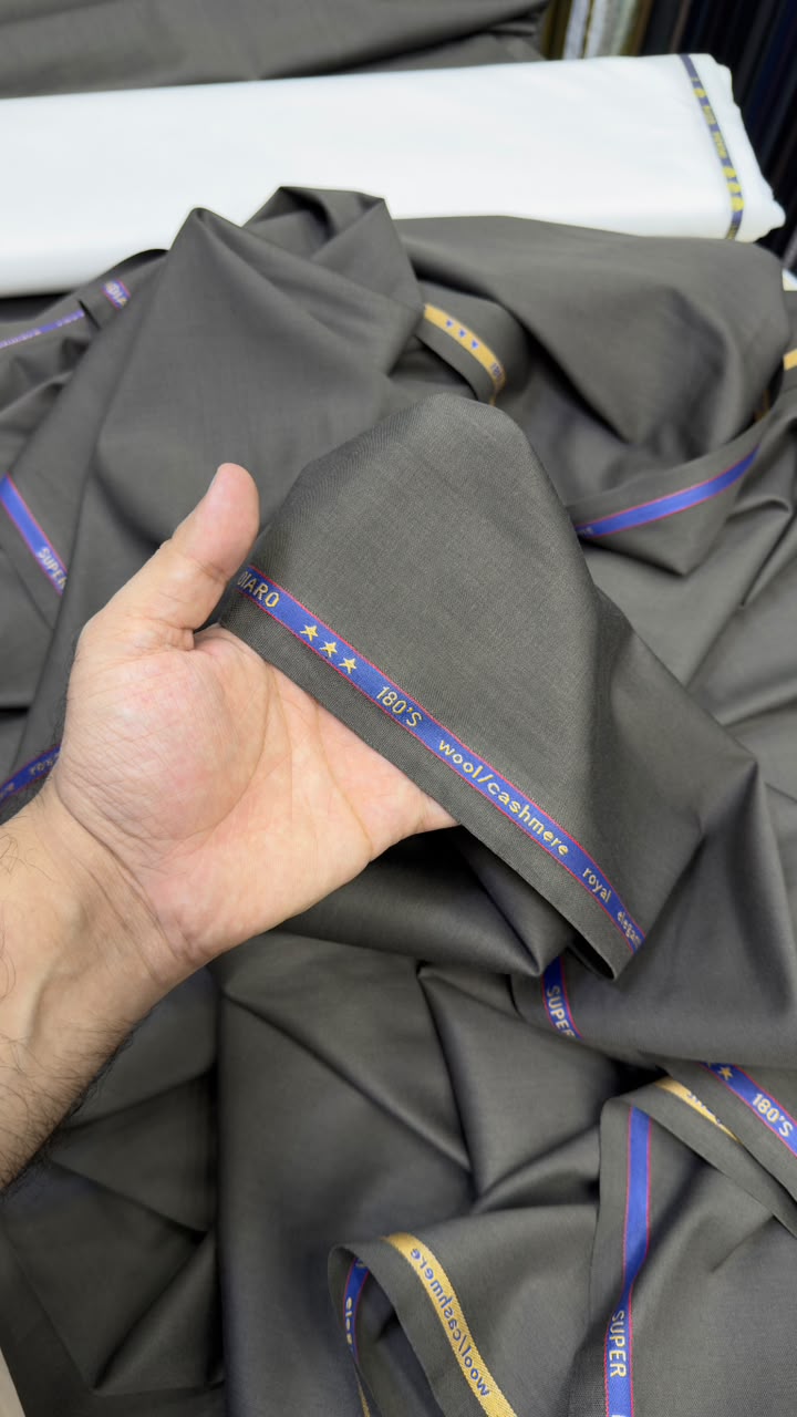 Super Mandiaro 180's WoolCashmere Unstitched Suiting — 4 Metres